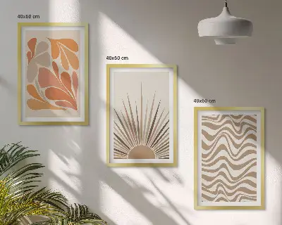 Fotowand zon met pastelkleurige bohovormen