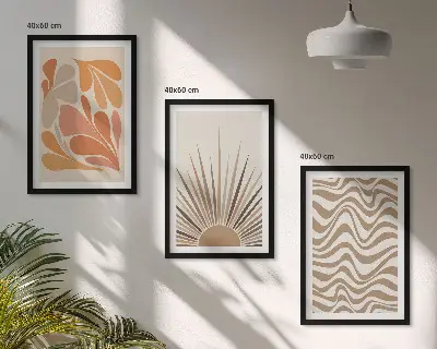 Fotowand zon met pastelkleurige bohovormen