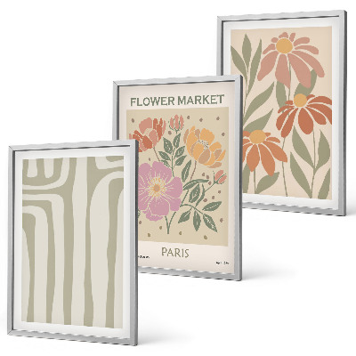 Wanddecoratie set schilderijen Motywy botaniczne Paris minimalizm