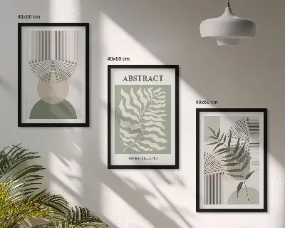Fotowand met botanische boho abstracties
