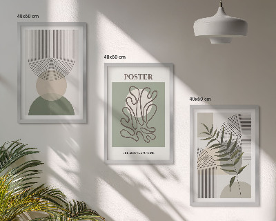Wanddecoratie set schilderijen Geometryczne botaniczne wzory