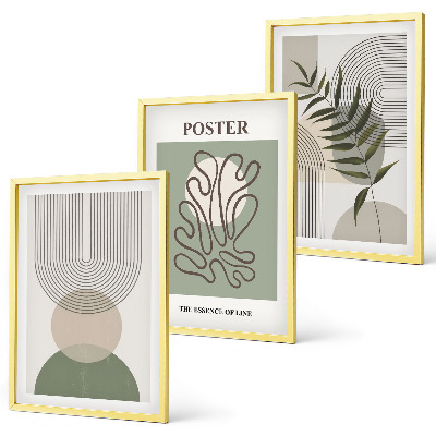 Wanddecoratie set schilderijen Geometryczne botaniczne wzory