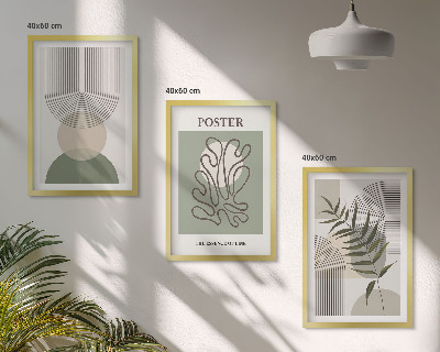 Wanddecoratie set schilderijen Geometryczne botaniczne wzory