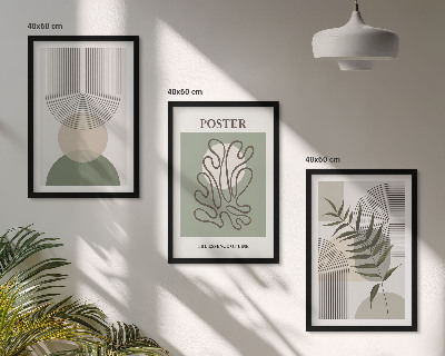 Wanddecoratie set schilderijen Geometryczne botaniczne wzory