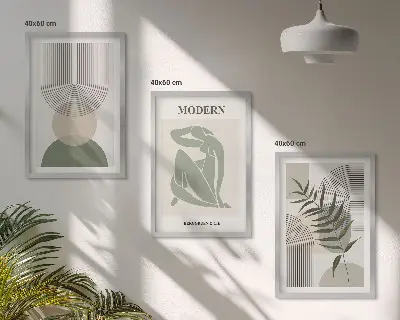 Fotowand met stijlvolle plantenafbeeldingen