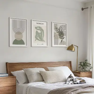 Fotowand met stijlvolle plantenafbeeldingen
