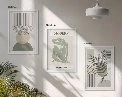 Fotowand met stijlvolle plantenafbeeldingen