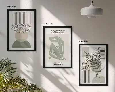 Fotowand met stijlvolle plantenafbeeldingen