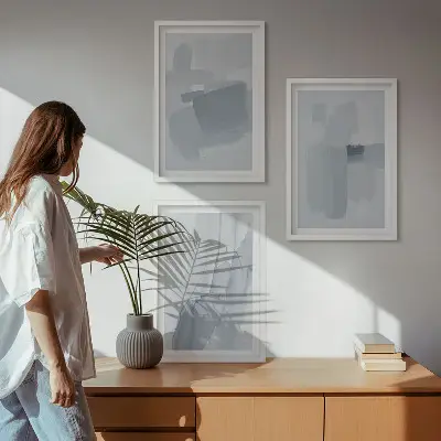 Set abstracte aquarelschilderijen wanddecoratie voor aan de muur