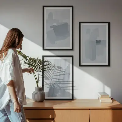 Set abstracte aquarelschilderijen wanddecoratie voor aan de muur