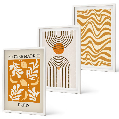 Wanddecoratie set schilderijen Wzory roślinne geometryczne postery