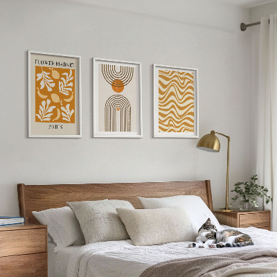 Wanddecoratie set schilderijen Wzory roślinne geometryczne postery
