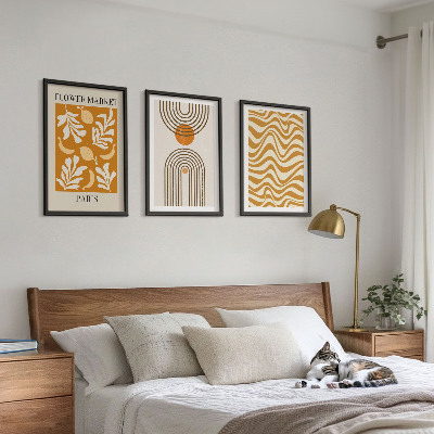 Wanddecoratie set schilderijen Wzory roślinne geometryczne postery