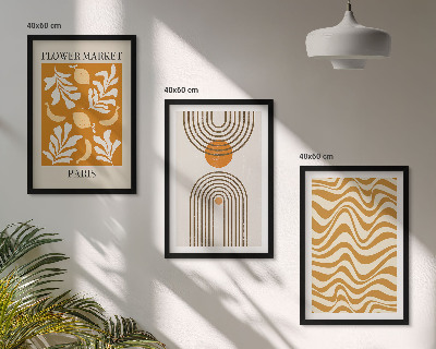 Wanddecoratie set schilderijen Wzory roślinne geometryczne postery
