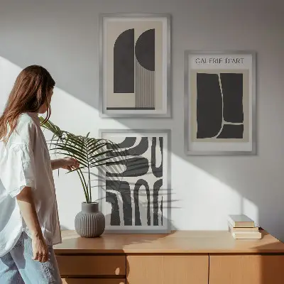 Set van abstracte minimalistische posters wanddecoratie met schilderijen