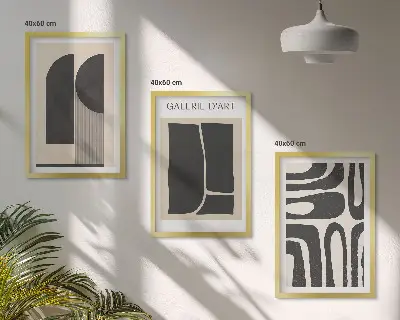 Set van abstracte minimalistische posters wanddecoratie met schilderijen