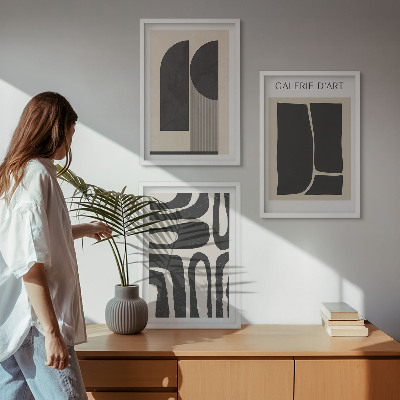 Wanddecoratie set schilderijen Abstrakcyjne minimalistyczne postery