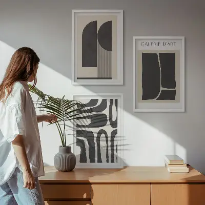 Set van abstracte minimalistische posters wanddecoratie met schilderijen