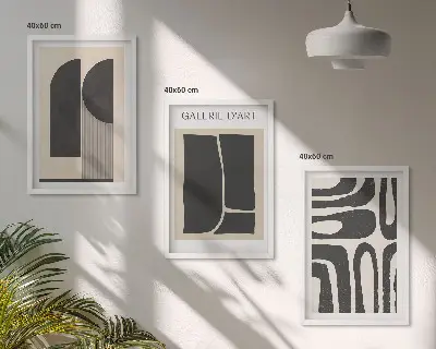 Set van abstracte minimalistische posters wanddecoratie met schilderijen