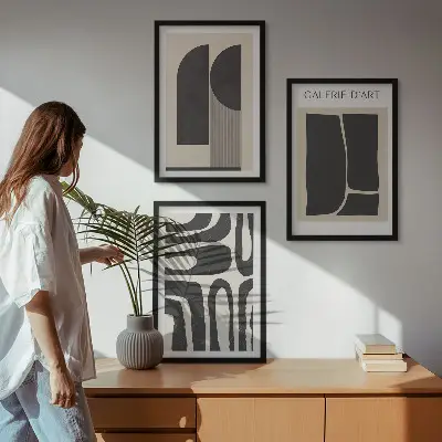 Set van abstracte minimalistische posters wanddecoratie met schilderijen
