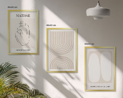 Wanddecoratie set schilderijen Stylowe linie minimalistyczne