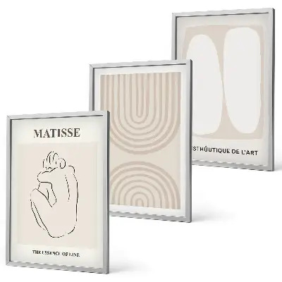 Wanddecoratieset met schilderijen minimalistische lijnen