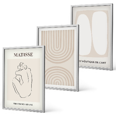 Wanddecoratie set schilderijen Stylowe linie minimalistyczne
