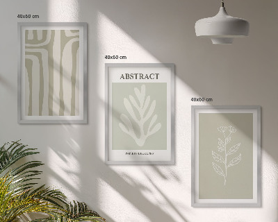 Wanddecoratie set schilderijen Abstrakcyjne roślinne wzory