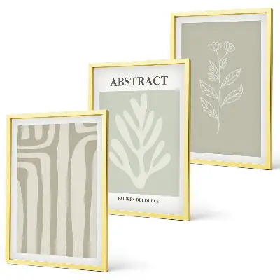 Set van wanddecoratie schilderijen met abstracte plantenmotieven