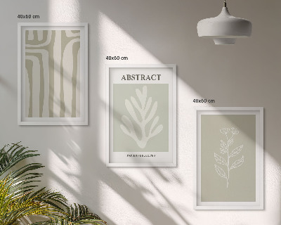 Wanddecoratie set schilderijen Abstrakcyjne roślinne wzory