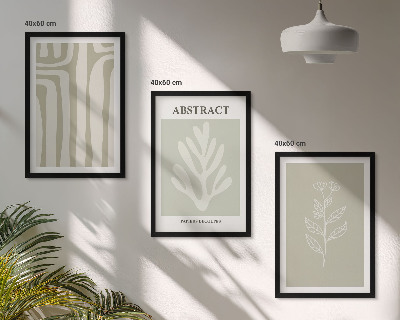 Wanddecoratie set schilderijen Abstrakcyjne roślinne wzory