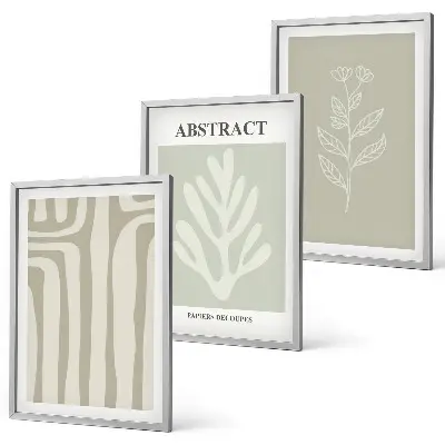 Set van wanddecoratie schilderijen met abstracte plantenmotieven
