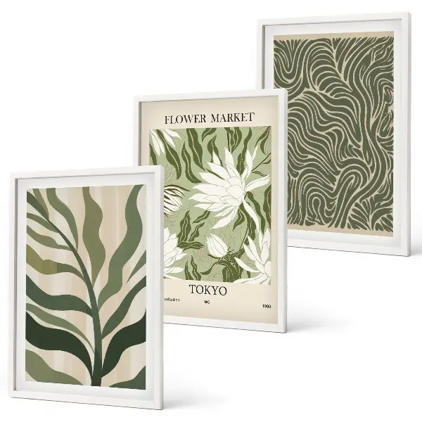 Fotowand met botanische boho patronen