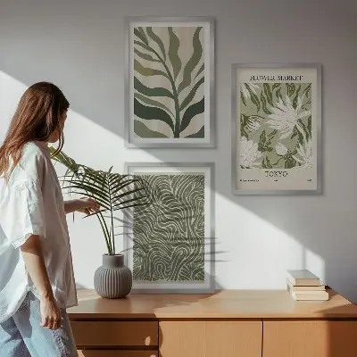 Fotowand met botanische boho patronen