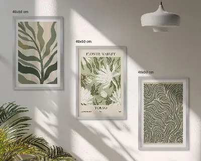 Fotowand met botanische boho patronen