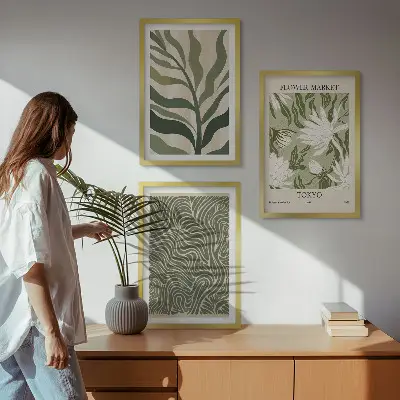 Fotowand met botanische boho patronen