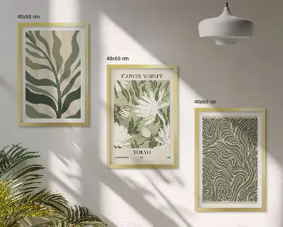 Fotowand met botanische boho patronen