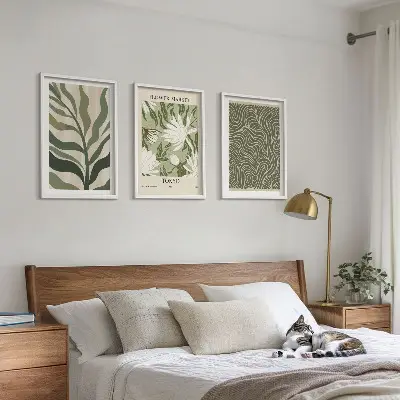 Fotowand met botanische boho patronen