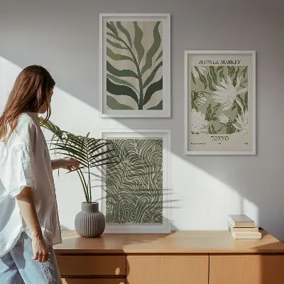 Fotowand met botanische boho patronen