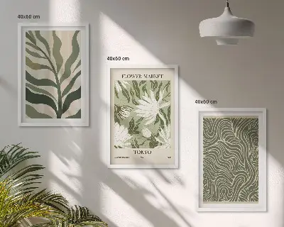 Fotowand met botanische boho patronen