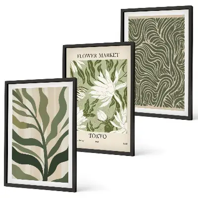 Fotowand met botanische boho patronen