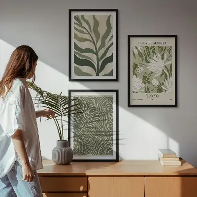 Fotowand met botanische boho patronen
