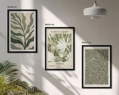 Fotowand met botanische boho patronen