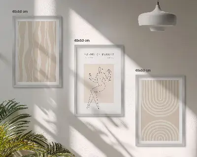 Wanddecoratieset schilderijen abstracte boho stijl