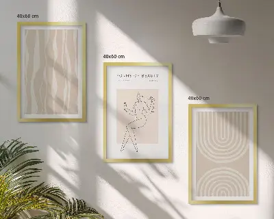 Wanddecoratieset schilderijen abstracte boho stijl