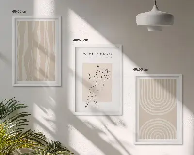 Wanddecoratieset schilderijen abstracte boho stijl
