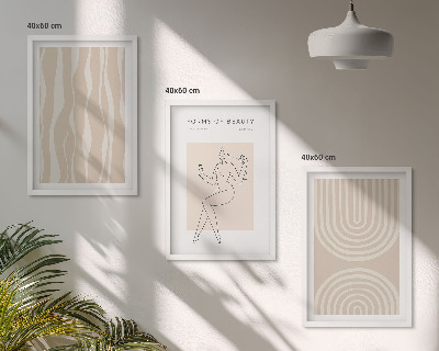 Wanddecoratie set schilderijen Abstrakcyjne boho dekoracje