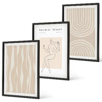 Wanddecoratieset schilderijen abstracte boho stijl