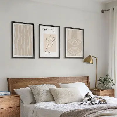 Wanddecoratieset schilderijen abstracte boho stijl