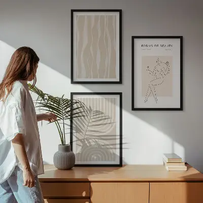 Wanddecoratieset schilderijen abstracte boho stijl